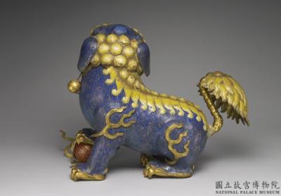 图片[3]-Pair of copper lions in cloisonne enamels, Qing dynasty (1644-1911)-China Archive